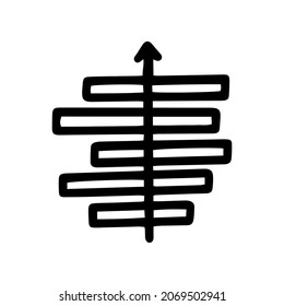 bar chart line vector doodle simple icon