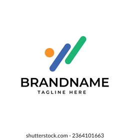 Bar chart logo combined with someone kicking