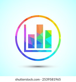 Ilustración de diseño de logotipo de gráfico de barras, icono de gráfico, signo de logotipo de crecimiento, gráfico de crecimiento de bajo estilo poli