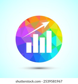 Ilustração do design do logotipo do gráfico de barras, Ícone do gráfico, Sinal do logotipo de crescimento, Estilo de poli baixo do gráfico de crescimento