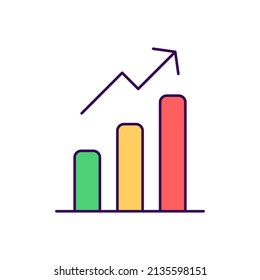 Bar chart logo icon sign symbol design. vector illustration template isolated
