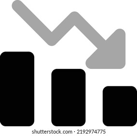 Icono de negrita de la pérdida del gráfico de barras