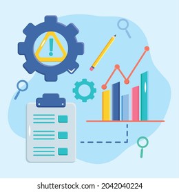 bar chart and management icons