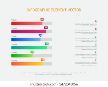 bar chart. Modern Vector Colorful Infographic. 6 Option or step. Infographics for business concept. Can be used for flow charts, presentations, web sites, banners, printed materials etc.