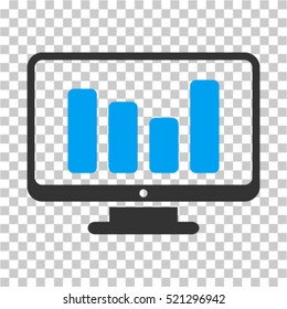 Bar Chart Monitoring icon. Vector pictograph style is a flat symbol, color, chess transparent background. Designed for software and web interface toolbars and menus.