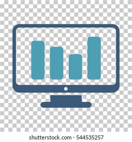 Bar Chart Monitoring icon. Vector pictogram style is a flat symbol, color, chess transparent background. Designed for software and web interface toolbars and menus.