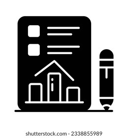 Bar chart on document showing vector design of data report in trendy style