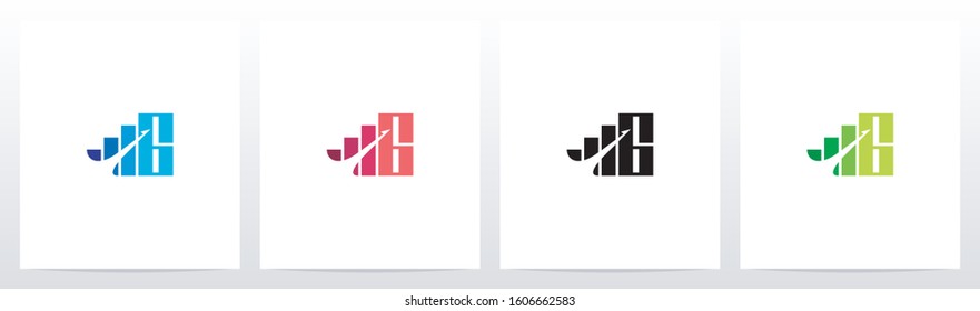 Bar Chart On Letter Logo Design G