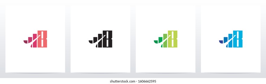 Bar Chart On Letter Logo Design B