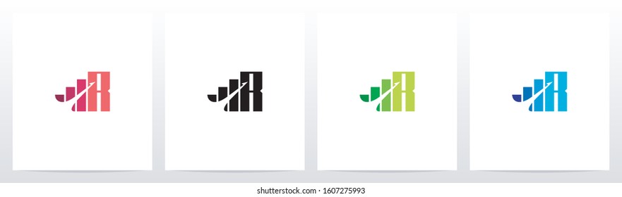 Bar Chart On Letter Logo Design R