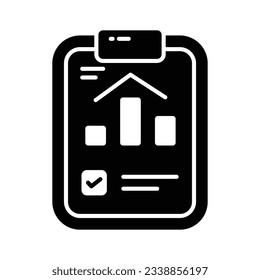 Bar chart on page denoting concept vector of business report in trendy style