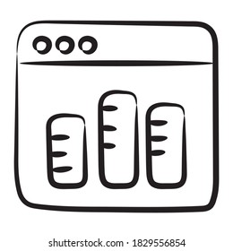 Balkendiagramm auf dem Webseitentag-Konzept des Web-Analytics-Symbols