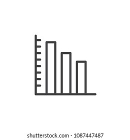 Bar chart outline icon. linear style sign for mobile concept and web design. Diagram simple line vector icon. Symbol, logo illustration. Pixel perfect vector graphics
