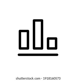 Bar chart outline icon. Progress graph. Business chart vector thin line element.