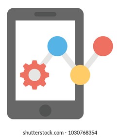 
Bar chart and pie graph on mobile screen, analytical research
