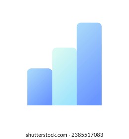 Icono ui de dos colores perfecto para gradiente plano de gráfico de barras. Herramienta de visualización de datos. Información comercial. Pictograma simple relleno. GUI, diseño UX para aplicaciones móviles. Ilustración RGB aislada por vectores