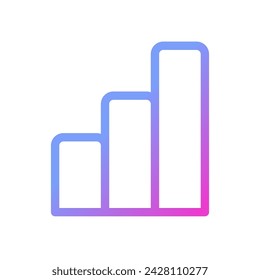 Bar chart pixel perfect gradient linear ui icon. Data visualization tool. Business information. Line color user interface symbol. Modern style pictogram. Vector isolated outline illustration