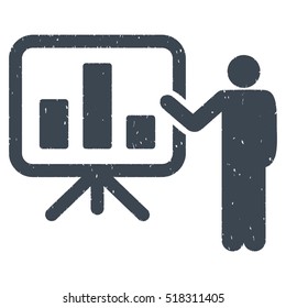 Bar Chart Presentation rubber seal stamp watermark. Icon vector symbol with grunge design and dirty texture. Scratched smooth blue ink sign on a white background.