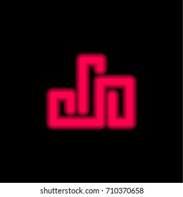 Bar chart red glowing neon ui ux icon. Glowing sign logo vector
