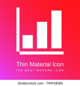 Bar chart red and pink gradient material white icon minimal design