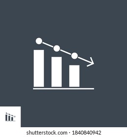 Bar Chart related vector glyph icon. Isolated onblack background. Vector illustration.