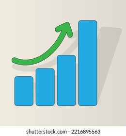 bar chart rising, can be used for icons