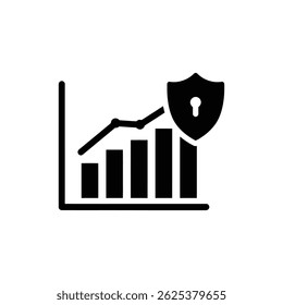 Bar Chart with Security Shield - Data Protection and Business Security