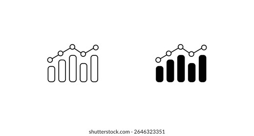 Bar Chart set icon with white background vector stock illustration