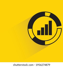 bar chart with shadow on yellow background