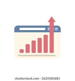 Bar chart is showing positive results with traffic growing up on a website
