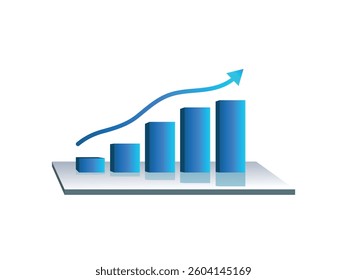 a bar chart showing an upward trend, symbolizing growth, success, or financial progress.
