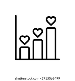 Gráfico De Barras Que Muestra La Tendencia Al Alza Con Las Formas Del Corazón