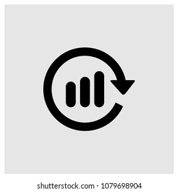 Bar chart sign icon in trendy flat style isolated on grey background, reload symbol vector illustration for web
