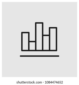 Bar chart sign icon in trendy flat style isolated on grey background, modern symbol vector illustration for web