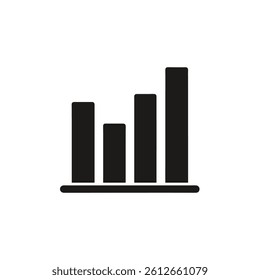 Bar chart silhouette icon on white background.