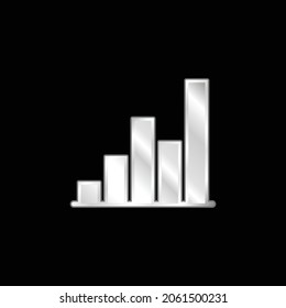 Bar Chart silver plated metallic icon