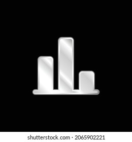 Bar Chart silver plated metallic icon