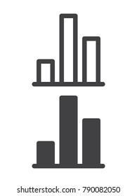 Bar chart simple icon, line and solid version, outline and filled vector sign, linear and full pictogram isolated on white. Graph symbol, logo illustration, pixel perfect vector graphics