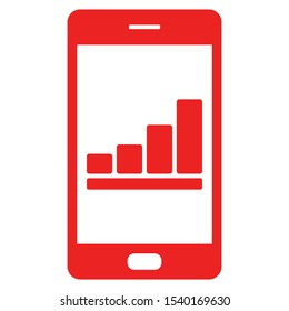 Bar chart and smartphone on white