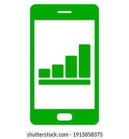 Bar chart and smartphone on white