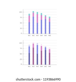 Bar chart statistics diagram vector