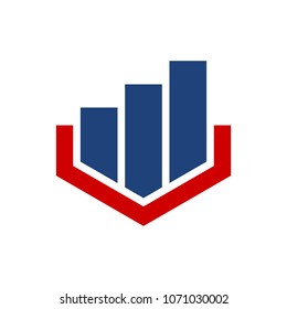 Bar and chart symbol. Business icon. Finance logo. Vector eps 10.