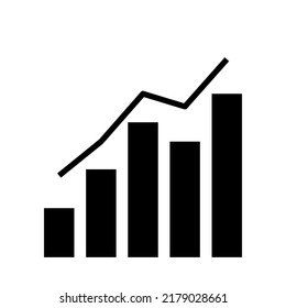 Bar chart symbol isolated on white background
