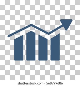 Bar Chart Trend icon. Vector illustration style is flat iconic symbol, blue color, transparent background. Designed for web and software interfaces.