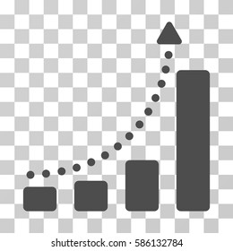 Bar Chart Trend vector icon. Illustration style is flat iconic gray symbol on a transparent background.