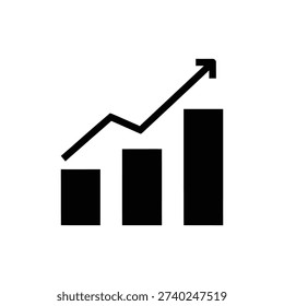 Bar Chart with Upward Trend Arrow Icon