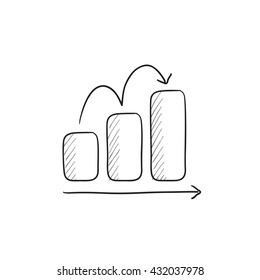 Bar chart upward  vector sketch icon isolated on background. Hand drawn Bar chart upward  icon. Bar chart upward  sketch icon for infographic, website or app.