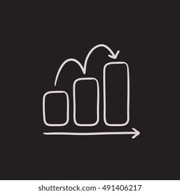 Balkendiagramm nach oben, Vektorgrafik Symbol einzeln auf Hintergrund. Handgezeichnete Balkendiagramme nach oben. Balkendiagramm nach oben Sketch Symbol für Infografik, Website oder App.