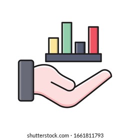 bar chart vector flat color icon 