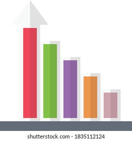 bar chart vector flat color icon 